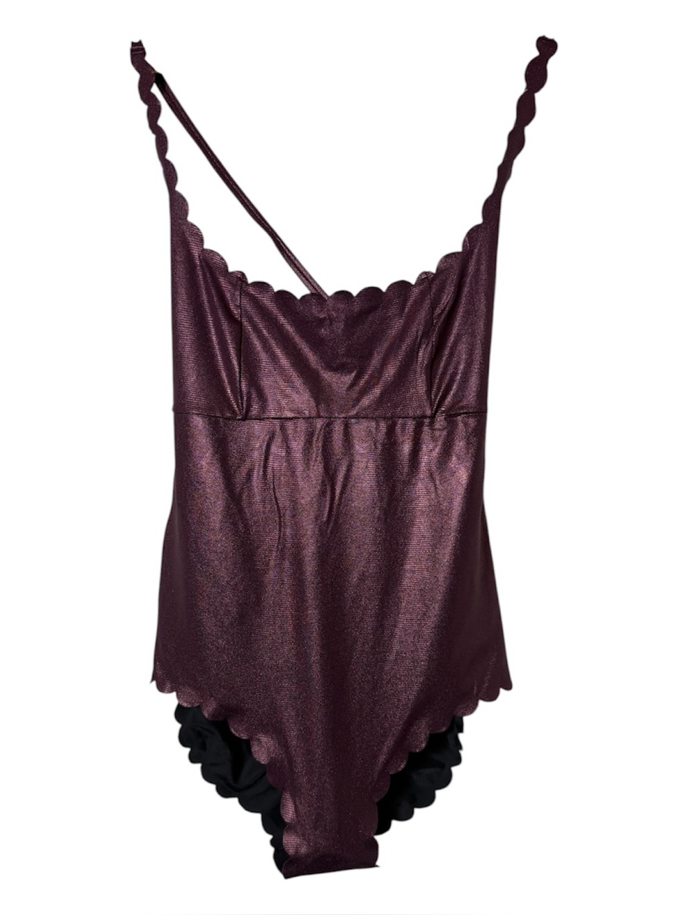 PilyQ Plume Black Reversible Wave Gwen Metallic One Piece Swimsuit NWT Large - Picture 5 of 10